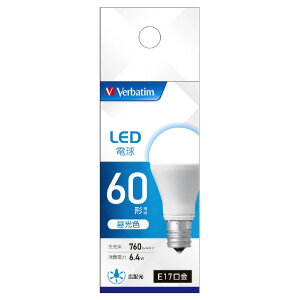 Verbatim LED�d�� E17���� �S����760lm(6�D4W ���`�d���E�L�z���^�C�v) �����F���� LDA6D-E17-G/LV3 [LDA6DE17GLV3]