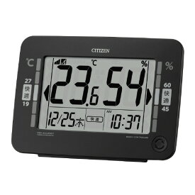 リズム 環境目安付き高精度デジタル温湿度計 CITIZEN ブラック 8RZ232-002 [8RZ232002]【FMPT】
