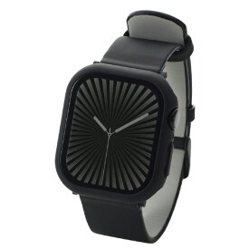 エレコム Apple Watch Series 10(42mm)用フルカバーケース プレミアムガラス/高透明 ブラック AW-24BFCGBK [AW24BFCGBK]