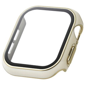 エレコム Apple Watch Series 10(42mm)用フルカバーケース プレミアムガラス/高透明/ゴールドライン &me ホワイト AW-24BFCGJWH [AW24BFCGJWH]【JLMP】