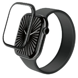 エレコム Apple Watch Series 10(46mm)用ガラスフィルム アルミフレーム/高透明/治具付 ブラック AW-24AFLGFALBK [AW24AFLGFALBK]