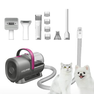PETKIT Pet Grooming Kit 5-in-1 Airclipper �d���R�[�h�� �O���[ LM4�o���J���N��-�i- [LM4�o���J���N��-�i-]