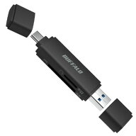 バッファロー Type-C/Type-A接続 USB3．2 Type-Cカードリーダー ブラック BSCR130U3CBK [BSCR130U3CBK]