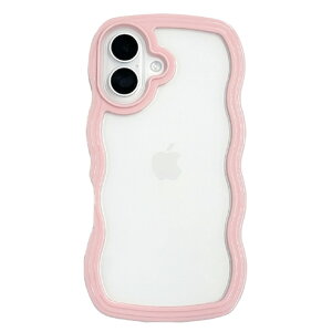 ���j�P�[�X iPhone 16�pWavy Case pink UNI-CSIP24M-5WCPN [UNICSIP24M5WCPN]