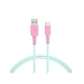 MOTTERU バイカラーシリコン USB-A to USB-Cケーブル(1．0m) ミントフラミンゴ MOT-BCAC100-MF [MOTBCAC100MF]