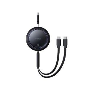BASEUS Free2Pull 莮fAXvb^[USB-C to C+C[dpP[u 100W 1m Cluster Black P10318602111-00 [P1031860211100]