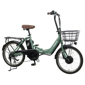 PELTECH 20型電動アシスト自転車 フル装備 外装6段 カーキ TDN-212L-KH-12AH [TDN212LKH12AH]