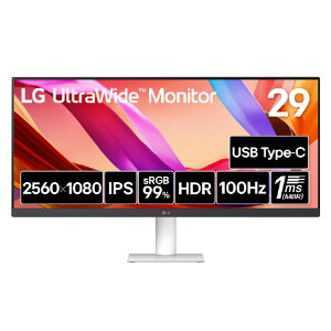 LGGNgjNX 29^ LG UltraWide Monitor /2560×1080(tbg^)/100Hz/IPS/sRGB 99%/HDR /A`OA/HDMI/DisplayPort/USB Type-C/5W+5W Xs[J[ 29U531A-W [29U531AW]yRNHz