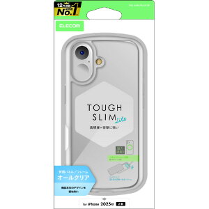�G���R�� iPhone 17�pTOUGH SLIM LITE �P�[�X �I�[���N���A ���^���X�e�b�J�[�t �N���A PM-A25ATSLACR [PMA25ATSLACR]