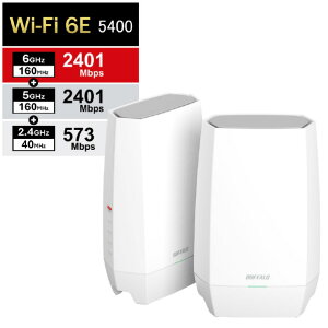 obt@[ AirStation Wi-Fi 6E ΉgCoh[^[ 2Zbg zCg WNR-5400XE6P/2S [WNR5400XE6P2S]yRNHz