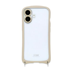 NATURAL�@design iPhone17�p �w�ʌ^�P�[�X I�DCOLOR �x�[�W�� IP25-61-ICSH04 [IP2561ICSH04]
