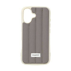 NATURAL�@design iPhone17�p �w�ʌ^�P�[�X FLUFFY �O���[ IP25-61-FFYH02 [IP2561FFYH02]