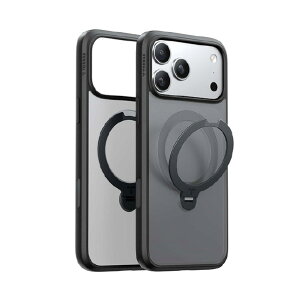 TORRAS iPhone17 Pro�p�����f��PC+TPU�P�[�X TORRAS OSTAND Q3 SPIN �u���b�N X00FX2909 [X00FX2909]