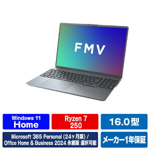 �x�m�� 16�^WUXGA/Ryzen7/Radeon 780M/������16GB/��512GB SSD/WiFi 7 FMV Note P �X�g�[���O���[ FMVP75L1HA [FMVP75L1HA]�yRNH�z�yFMPT�z