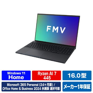 �x�m�� 16�^WUXGA/Ryzen AI 7/Radeon 840M/������16GB/��512GB SSD/WiFi 7 FMV Note A �R�[���u���b�N FMVA79L1BA [FMVA79L1BA]�yRNH�z