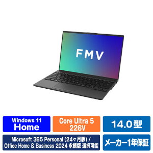�x�m�� 14�^WUXGA/Core Ultra 5 226V/Arc�O���t�B�b�N�X 130V/������16GB/��512GB SSD/WiFi 7 FMV Note U �s�N�g�u���b�N FMVU59L1BA [FMVU59L1BA]�yRNH�z�yARMP�z