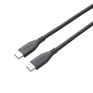 �G���R�� USB Type-C - USB Type-C�P�[�u��(USB2�D0/100W/�Ȃ߂炩) 2m �X�g�[�� �O���[ MS-CC5PSS20GY [MSCC5PSS20GY]�yMGMP�z