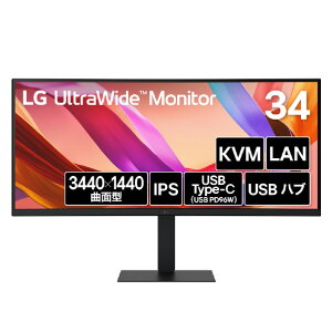 LG�G���N�g���j�N�X 34�^ LG UltraWide Monitor /3440×1440(3800R�Ȗʌ^)/100Hz/IPS/sRGB 99%/HDR/ �A���`�O���A/KVM�X�C�b�`/�X�C�x��/��������/7W+7W �X�s�[�J�[ 34U650A-B 34U650A-B [34U650AB]�yRNH�z