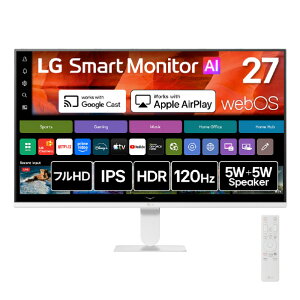 LG�G���N�g���j�N�X 27�^ �t���f�B�X�v���C LG Smart Monitor AI 27U511SB-W [27U511SBW]�yRNH�z