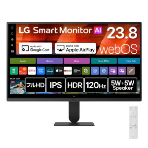LG�G���N�g���j�N�X 23�D8�^ �t���f�B�X�v���C LG Smart Monitor AI 24U511SB-B [24U511SBB]�yRNH�z