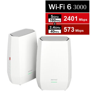 �o�b�t�@���[ ����LAN�e�@ 11ax/ac/n/a/g/b 2401+573Mbps(2�Z�b�g) AirStation �z���C�g WNR-3000AX4/2S [WNR3000AX42S]�yRNH�z
