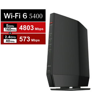 �o�b�t�@���[ ����LAN�e�@11ax/ac/n/a/g/b 4803+573Mbps �u���b�N WSR-5400AX6P-BK [WSR5400AX6PBK]�yRNH�z