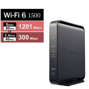 �o�b�t�@���[ ����LAN�e�@11ax/ac/n/a/g/b 1201+300Mbps �u���b�N WSR-1500AX2L [WSR1500AX2L]�yRNH�z