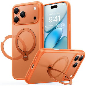 TORRAS iPhone17 Pro�p �����f��PC+TPU�P�[�X TORRAS OSTAND Q3 SPIN �I�����W X00FX2915 [X00FX2915]