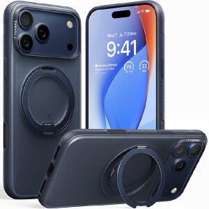 TORRAS iPhone17 Pro Max�p �����f��PC+TPU�P�[�X TORRAS OSTAND Q3 SPIN �~�h�i�C�g�u���[ X00FX2918 [X00FX2918]