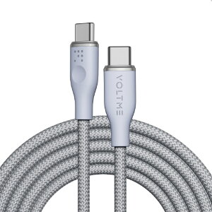 VOLTME PowerLink Rugg USB-C & USB-C �P�[�u�� 3A(�ҍ���) �O���[ C2165 [C2165]