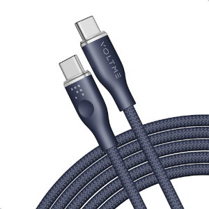 VOLTME PowerLink Rugg USB-C & USB-C �P�[�u�� 5A(�ҍ���) �u���[ C2171 [C2171]