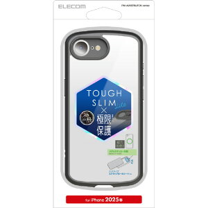 �G���R�� iPhone17e/16e�p TOUGH SLIM LITE �P�[�X �t���[���J���[ �Ɍ� ���^���X�e�b�J�[�t �u���b�N PM-A25STSLFCKBK [PMA25STSLFCKBK]