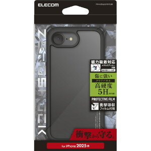 �G���R�� iPhone17e/16e�p ZEROSHOCK �P�[�X �t���[���J���[ ���^���X�e�b�J�[�t �u���b�N PM-A25SZEROFCBK [PMA25SZEROFCBK]�yJLMP�z