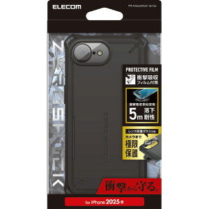 �G���R�� iPhone17e/16e�p ZEROSHOCK Solid Plus �P�[�X �u���b�N PM-A25SZEROSPBK [PMA25SZEROSPBK]�yJLMP�z