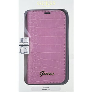 GUESS iPhone 14�p�N���R�� �蒠�^�P�[�X �s���N GUBKP14SHGCRHP [GUBKP14SHGCRHP]