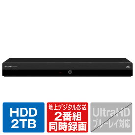 シャープ 2TB HDD内蔵ブルーレイレコーダー AQUOS ブルーレイ ブラック系 2BC20DW1 [2BC20DW1]【RNH】