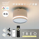 [単品]TREO ミニシーリングライト エジソンスマート 調光 調色 LED 一体型 3Way点灯 間接照明モード搭載 アプリ 音声操作 アレクサ Google Home Siri対応 タイマー 遠隔操作 ダクトレール 引っ掛けシーリング リモコン対応(別売) おしゃれ 洋室 ダイニング リビング 天井照明