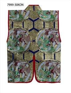 限定生産品 大人が着用できる陣羽織(単衣)紺地に鳳凰 時代劇・武者行列・コスプレ・インバウンドなどのイベントやおもてなし隊におすすめ!金襴生地使用でこの価格は今後出ません