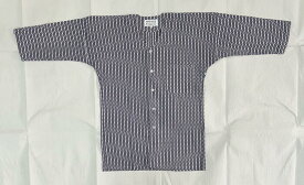 日本民謡の鯉口シャツ【 白地に吉原繋ぎ 】　本格小幅生地　手拭い生地の大人用　処分品鯉口シャツ【男性女性兼用】 5791