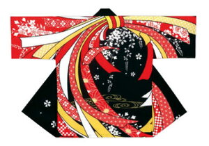 祭り半纏 プリント袢天(束ね熨斗) 発色が良くよさこいにも最適 【お取り寄せ商品】※メール便対応可※