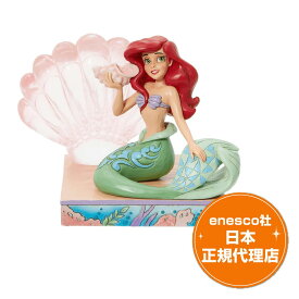 送料無料 アリエル リトルマーメイド 13.5cm ディズニー フィギュア ジムショア Ariel Clear Resin Shell エネスコ 正規代理店