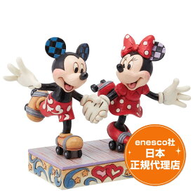 送料無料 ミッキーマウス ミニーマウス 14cm ディズニー フィギュア ジムショア Mickey and Minnie Roller Skating エネスコ 正規代理店