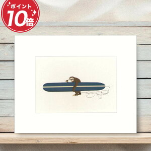 �y���r���[���T����z�T�[�t�B�� �G�� �}�b�g�v�����g Surfing Sloth 25.4cm×20.3cm 35.5cm×27.8cm �C���e���A �A�[�g�p�l�� ���_�� ���� �A�[�g �G ���_���A�[�g ������� �Q�� �Ǌ|�� ���킢�� ����