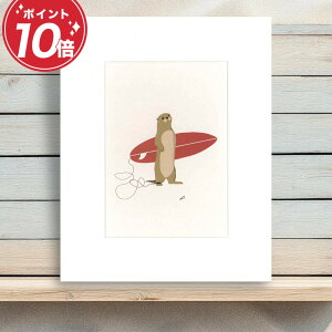 �y���r���[���T����z�T�[�t�B�� �G�� �}�b�g�v�����g Surf Otter 25.4cm×20.3cm 35.5cm×27.8cm �C���e���A �A�[�g�p�l�� ���_�� ���� �A�[�g �G ���_���A�[�g ������� �Q�� �Ǌ|�� ���킢�� ���� 