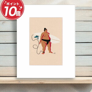 �y���r���[���T����z���o �O�b�Y �͎m �C �C���e���A �T�[�t�B�� �G�� �}�b�g�v�����g Sumo Surfer Standing 25.4cm×20.3cm 35.5cm×27.8cm �A�[�g�p�l�� ���� �A�[�g �G ���_�� ������� �Q�� ���� �n��