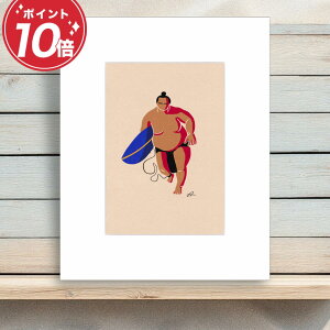 �y���r���[���T����z���o �O�b�Y �͎m �C �C���e���A �T�[�t�B�� �G�� �}�b�g�v�����g Sumo Surfer Coming 25.4cm×20.3cm 35.5cm×27.8cm �A�[�g�p�l�� ���� �A�[�g �G ���_�� ������� �Q�� ���� �n��