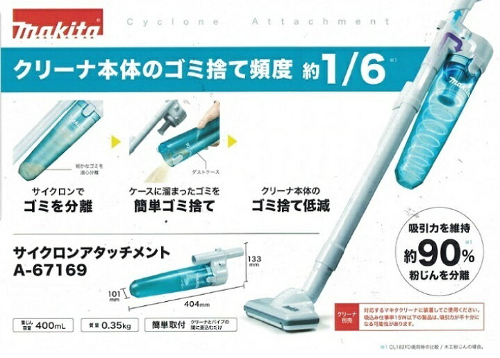 楽天市場】マキタ CL180FDRFW + A-67169 18V充電式クリ−ナ− + 