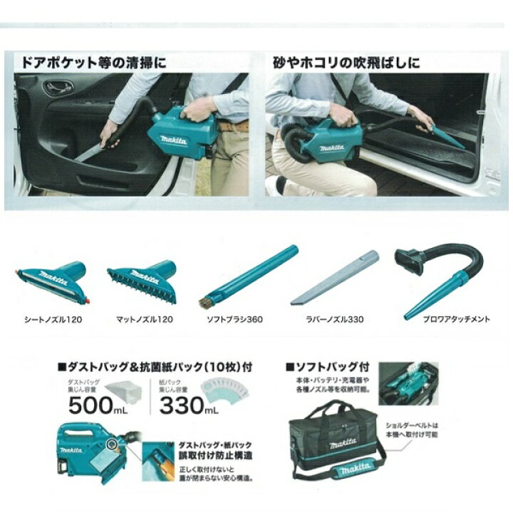 楽天市場】マキタ CL121DSH 車内清掃用 充電式クリーナー 10.8V-1.5Ah 
