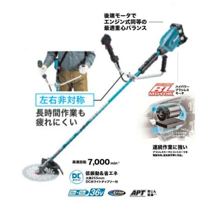 楽天市場】マキタ MUR369ADZ 18Vx2=36V 充電式草刈機 左右非対称U  