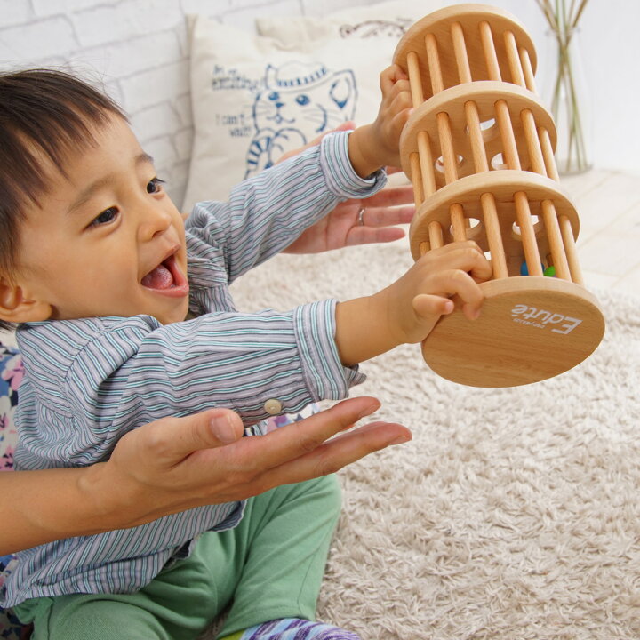 楽天市場 知育玩具 木のおもちゃ ラトルタワー エデュテ 誕生日 1歳 男 室内 遊び おもちゃ 誕生日プレゼント 男の子 女 2歳 女の子 プレゼント 赤ちゃん 1歳半 一歳 出産祝い 幼児 ベビー 0歳 木製玩具 10ヶ月 子供 孫 ラトル オモチャ 1才 長く